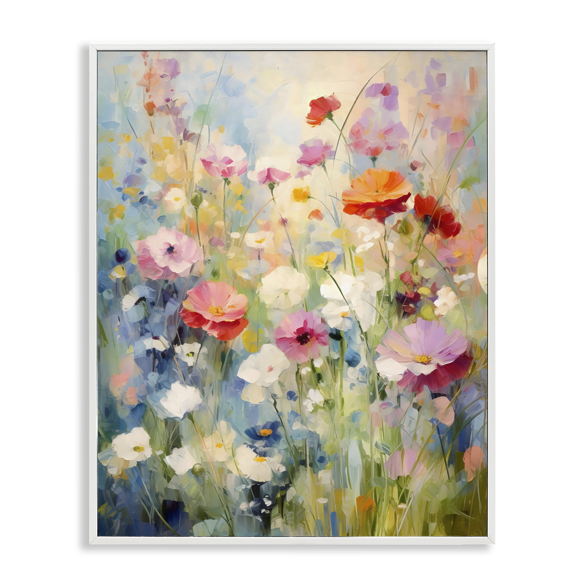 Stupell Industries Wildflower Breeze Impression White Framed Giclee Art, design by Creative Studio