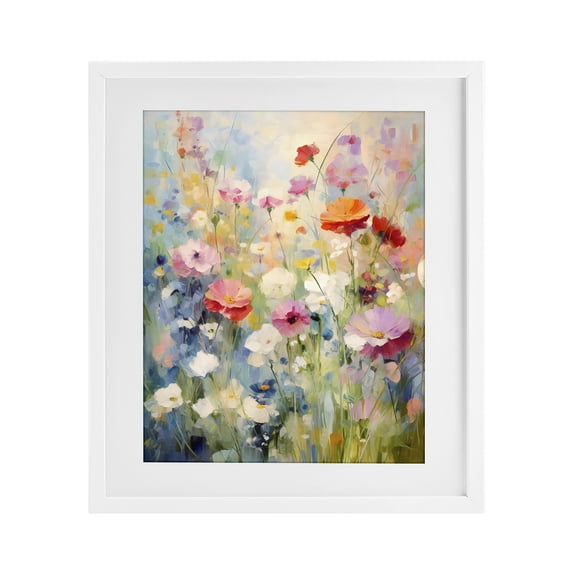 Stupell Industries French Country Wildflower Breeze Impression White Framed Print Under Glass, 13 x 16, by Creative Studio