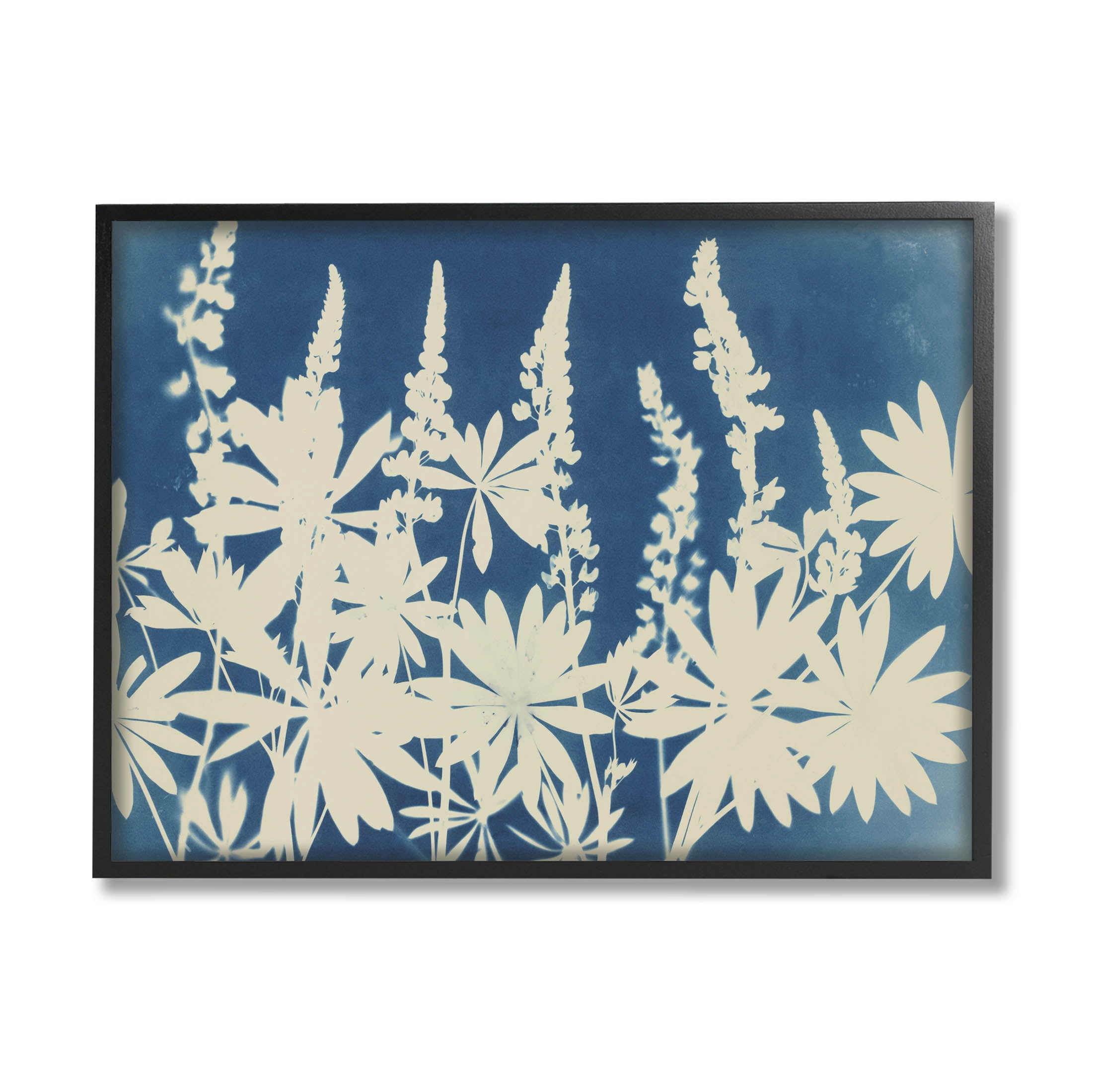 Stupell Industries Wildflower Cutout Shapes Arrangement Graphic Art Black Framed Art Print Wall Art, Design by Liz St. Andre