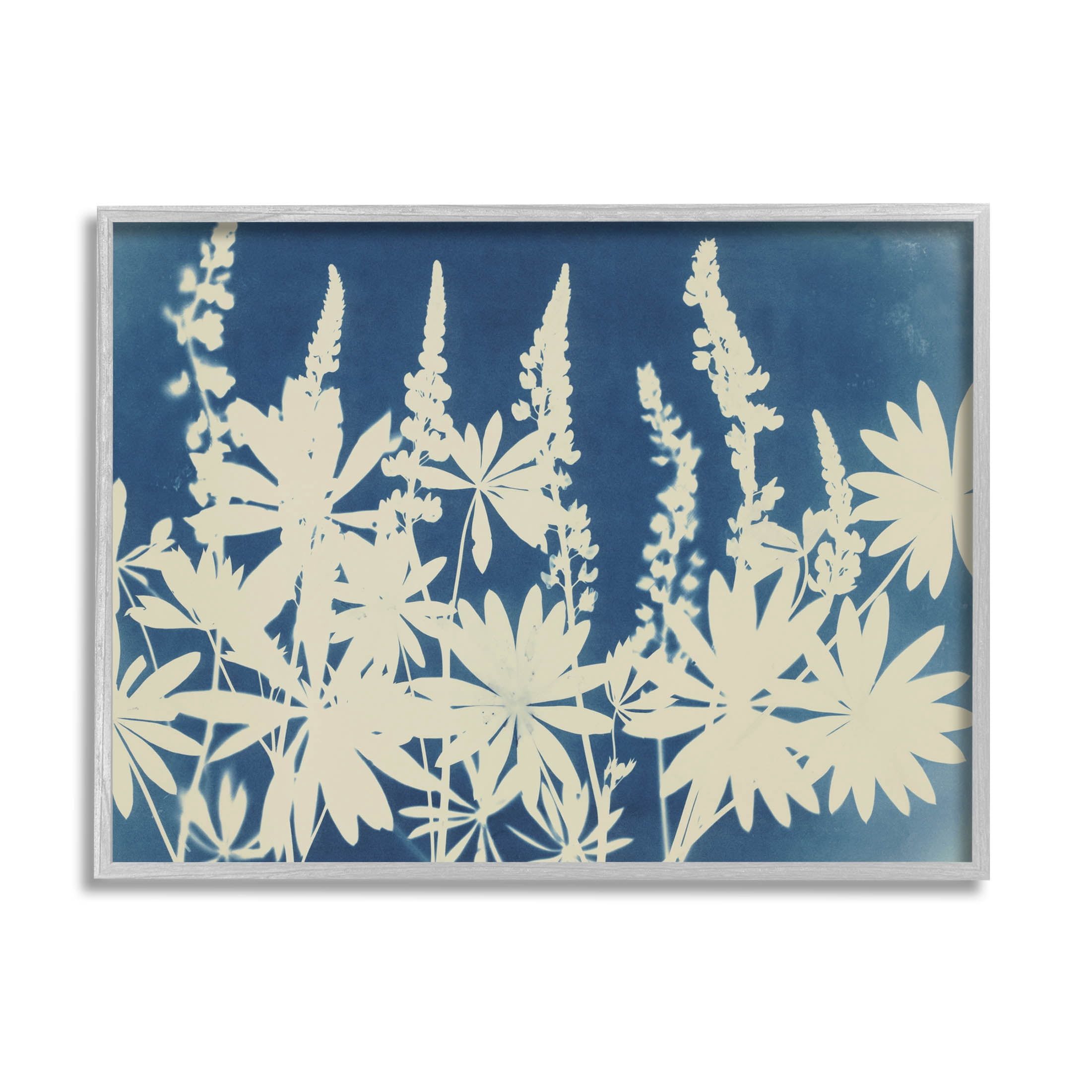 Stupell Industries Wildflower Cutout Shapes Arrangement Graphic Art Gray Framed Art Print Wall Art, Design by Liz St. Andre