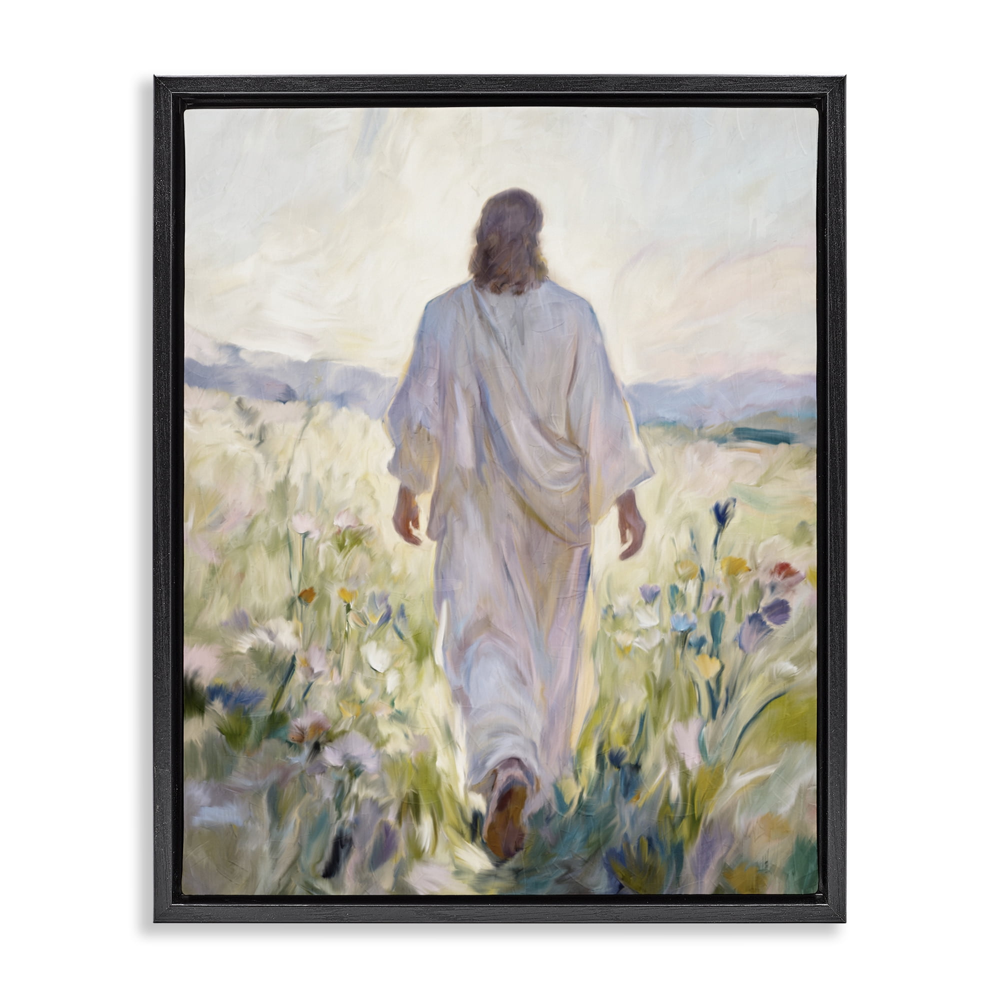 Stupell Industries Wildflower Faithful Follower Black Framed Floater Canvas Wall Art, design by Kim Allen
