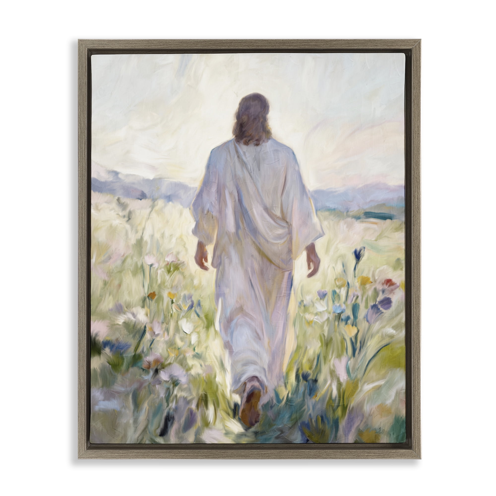 Stupell Industries Wildflower Faithful Follower Brown Framed Floater Canvas Wall Art, design by Kim Allen