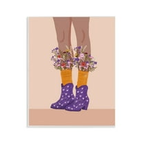 Stupell Industries Wildflower Fashion Illustration Novelty Painting Unframed Art Print Wall Art, 11 x 14