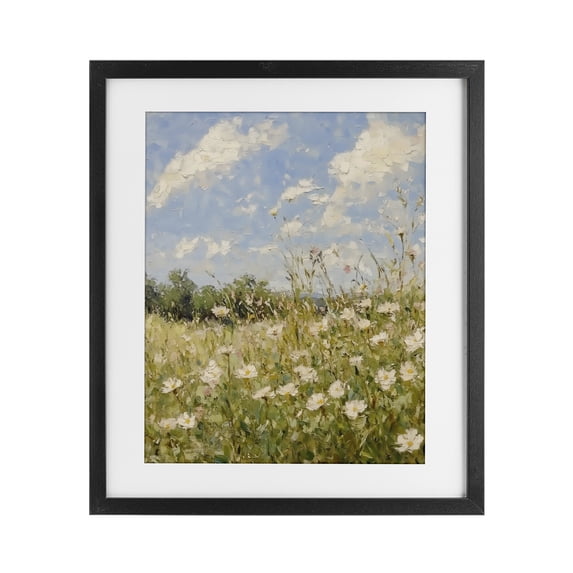 Stupell Industries Traditional Wildflower Field Beneath Blue Sky Black Framed Print Under Glass, 13 x 16, by LSR Design Studio
