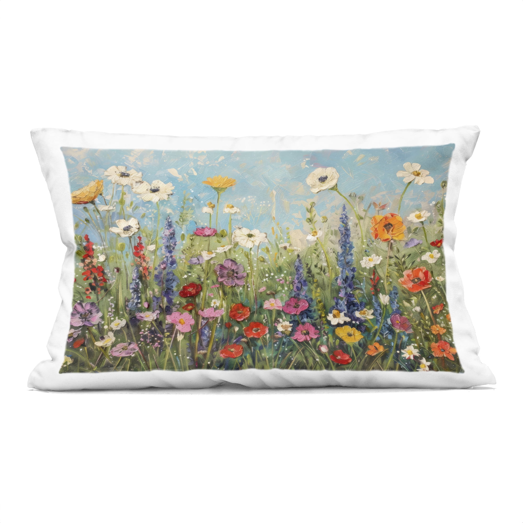 Stupell Industries Wildflower Field of Spring Blooms Decorative Printed Throw Pillow, design by Creative Studio, 14 x 7 x 20