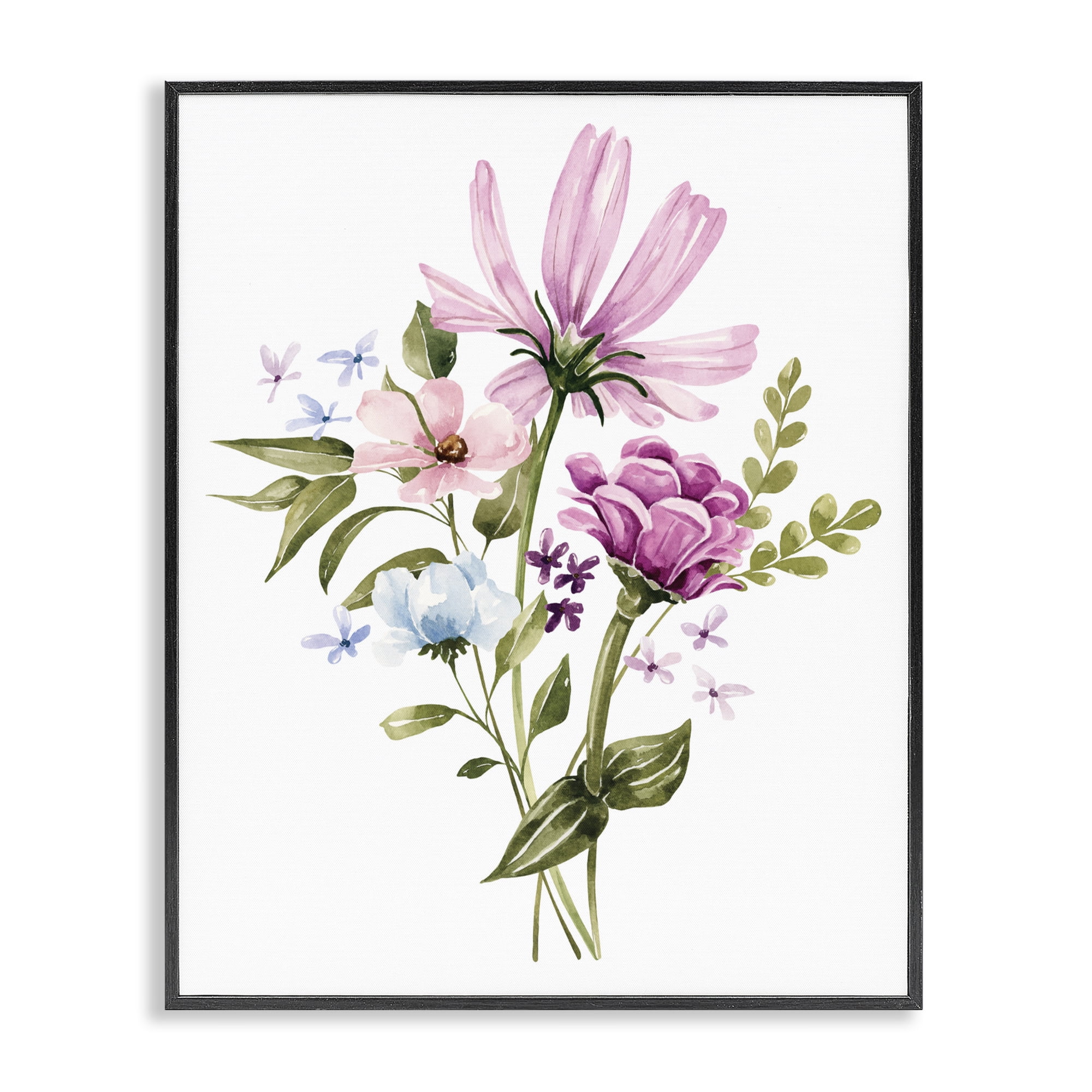 Stupell Industries Wildflower Fields Floral Bundle Black Framed Giclee Art, design by Bethany Sandoval