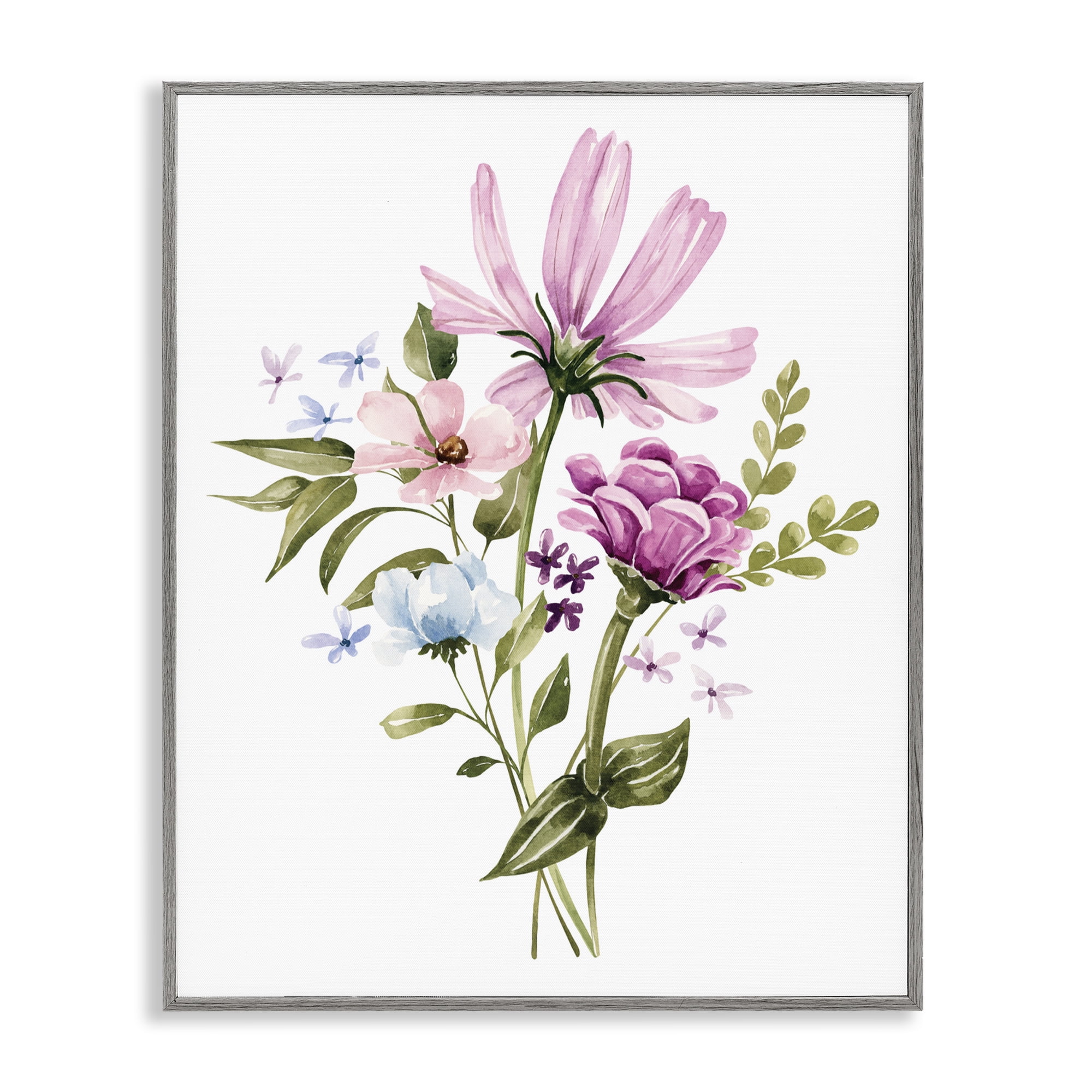 Stupell Industries Wildflower Fields Floral Bundle Gray Framed Giclee Art, design by Bethany Sandoval
