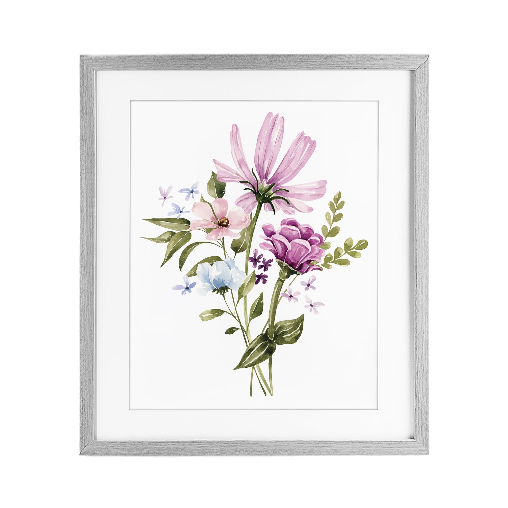 Stupell Industries Wildflower Fields Floral Bundle Gray Framed Print Under Glass, design by Bethany Sandoval