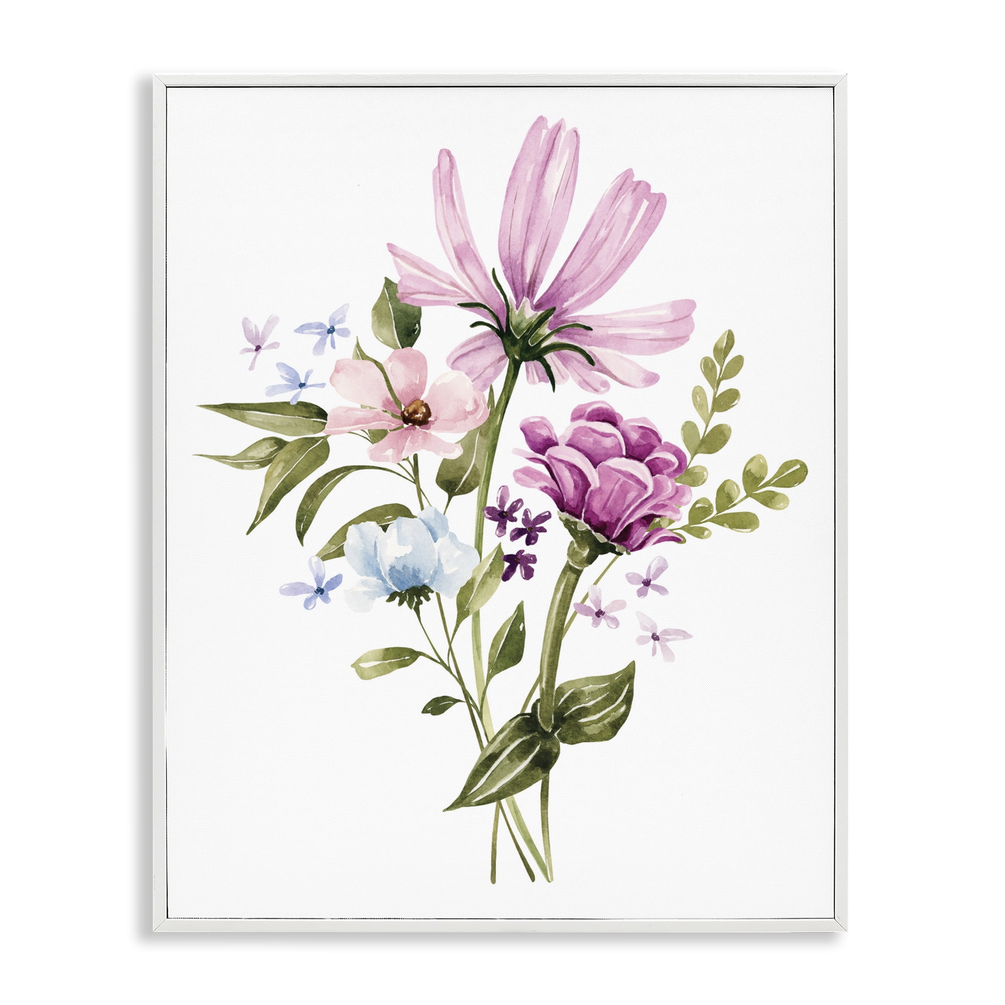 Stupell Industries Wildflower Fields Floral Bundle White Framed Giclee Art, design by Bethany Sandoval