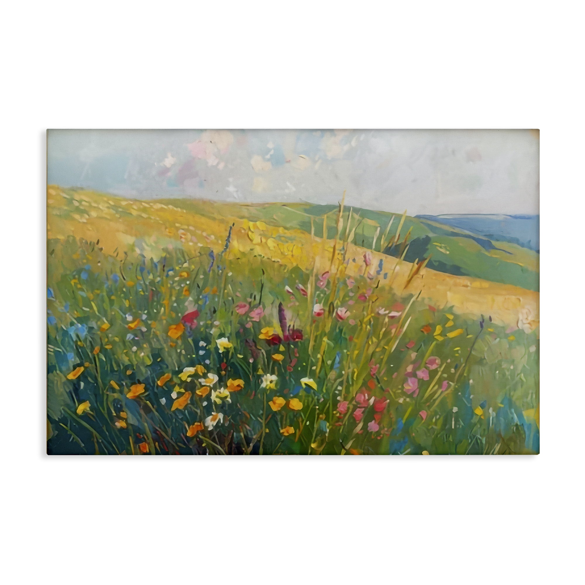 Stupell Industries Wildflower Hills View Landscape & Nature Painting Wrapped Canvas Art Print Wall Art, 24 x 16
