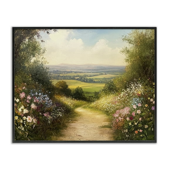 Stupell Industries Wildflower Lane Landscape Black Framed Giclee Art design by Petal Prints Design, 11 x 14