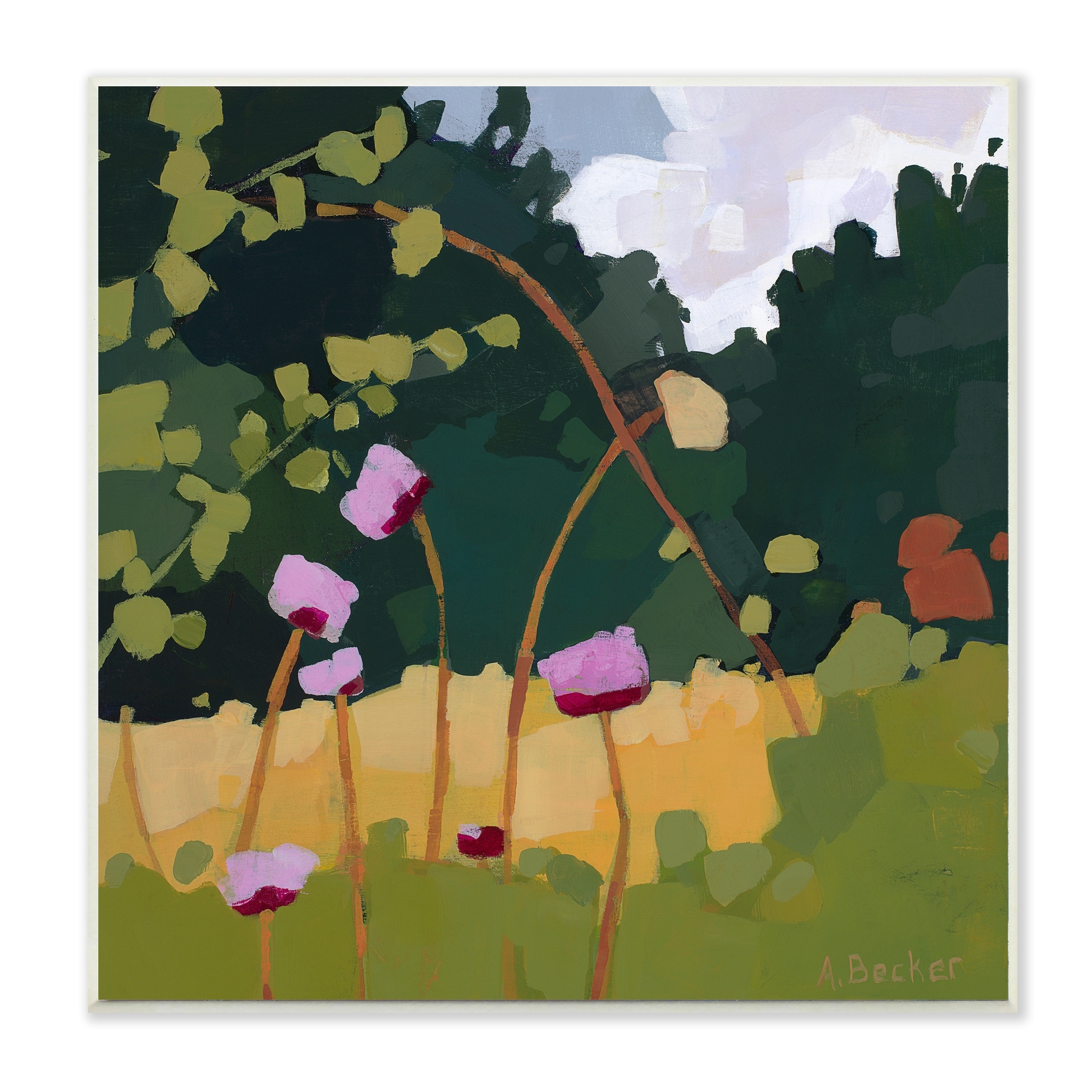 Stupell Industries Wildflower Meadow Greenery Abstract Thistle Landscape Wall Plaque, 12 x 12, Design by Anne Becker