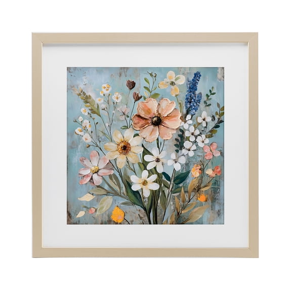 Stupell Industries French Country Wildflower Mix Spring Bouquet Birch Framed Print Under Glass, 13 x 13, by Creative Studio