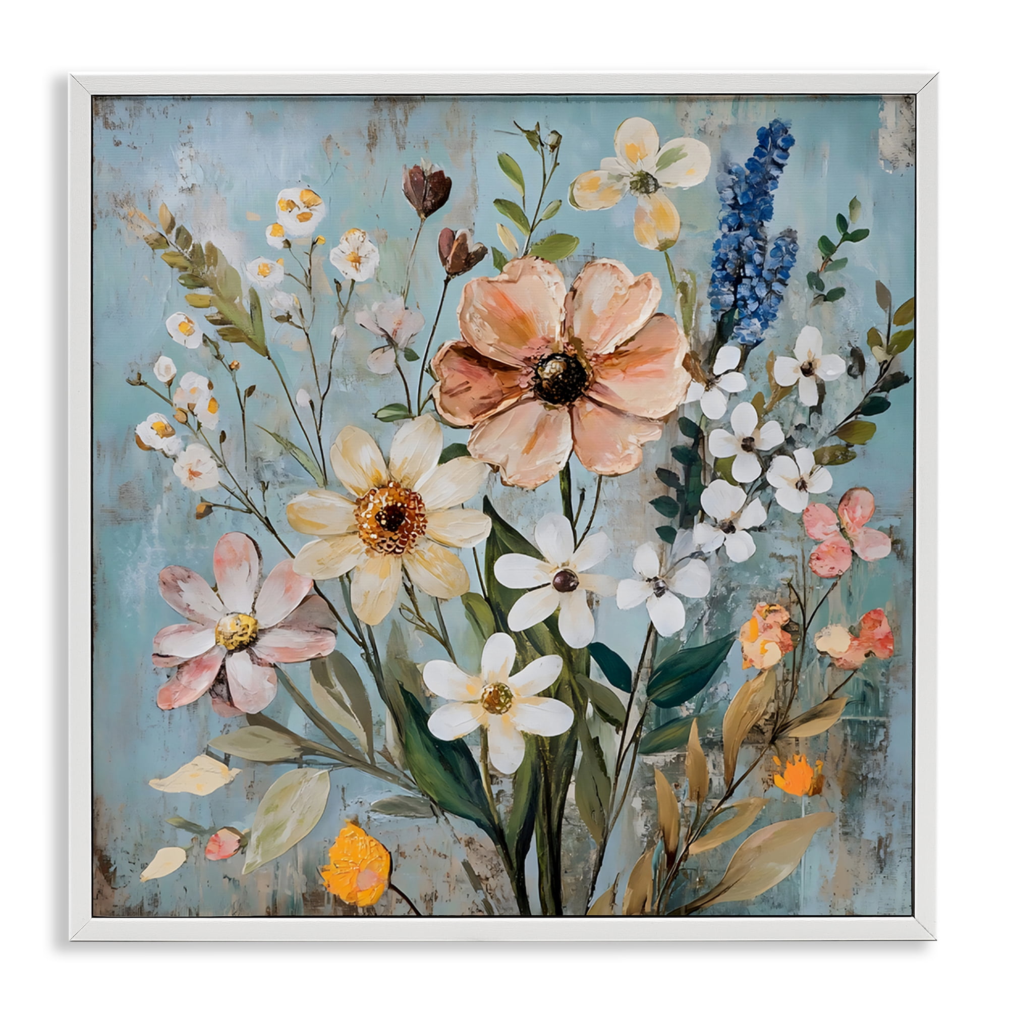 Stupell Industries Wildflower Mix Spring Bouquet White Framed Giclee Art, design by Creative Studio