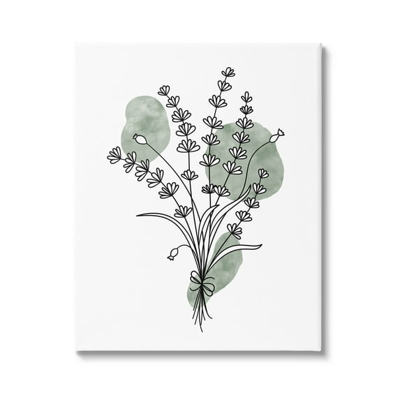 Stupell Industries Wildflower Outline Sprigs Graphic Art Gallery Wrapped Canvas Print Wall Art, Design by JJ Design House LLC