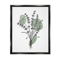 Stupell Industries Wildflower Outline Sprigs Graphic Art Jet Black Floating Framed Canvas Print Wall Art, Design by JJ Design House LLC