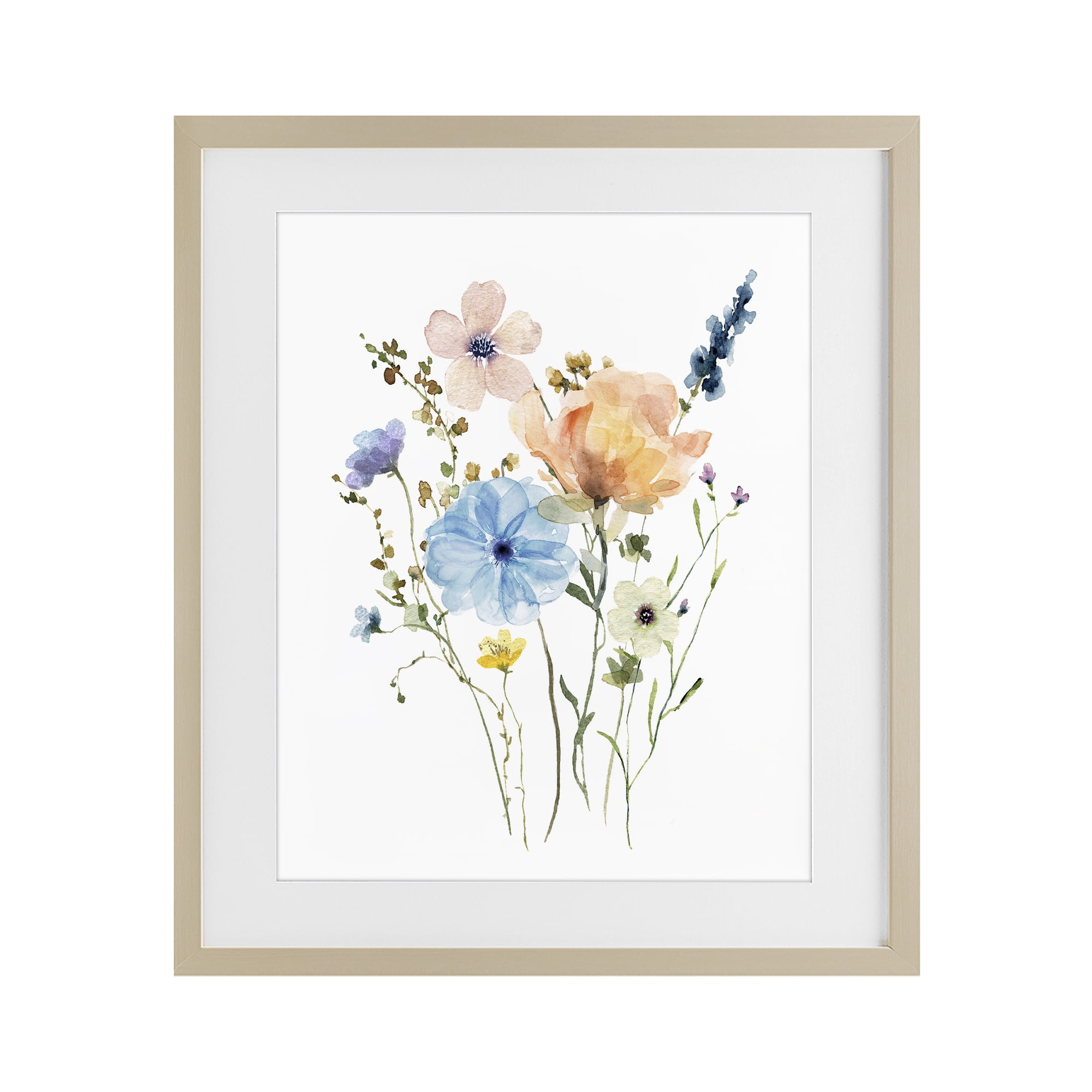 Stupell Industries Wildflower Sprig Bundle Birch Framed Print Under Glass, design by Livi Finn