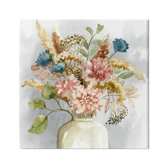 Stupell Industries Wildflower Watercolor Bouquet Country Vase Floral Painting, 36 x 36,Design by Nan