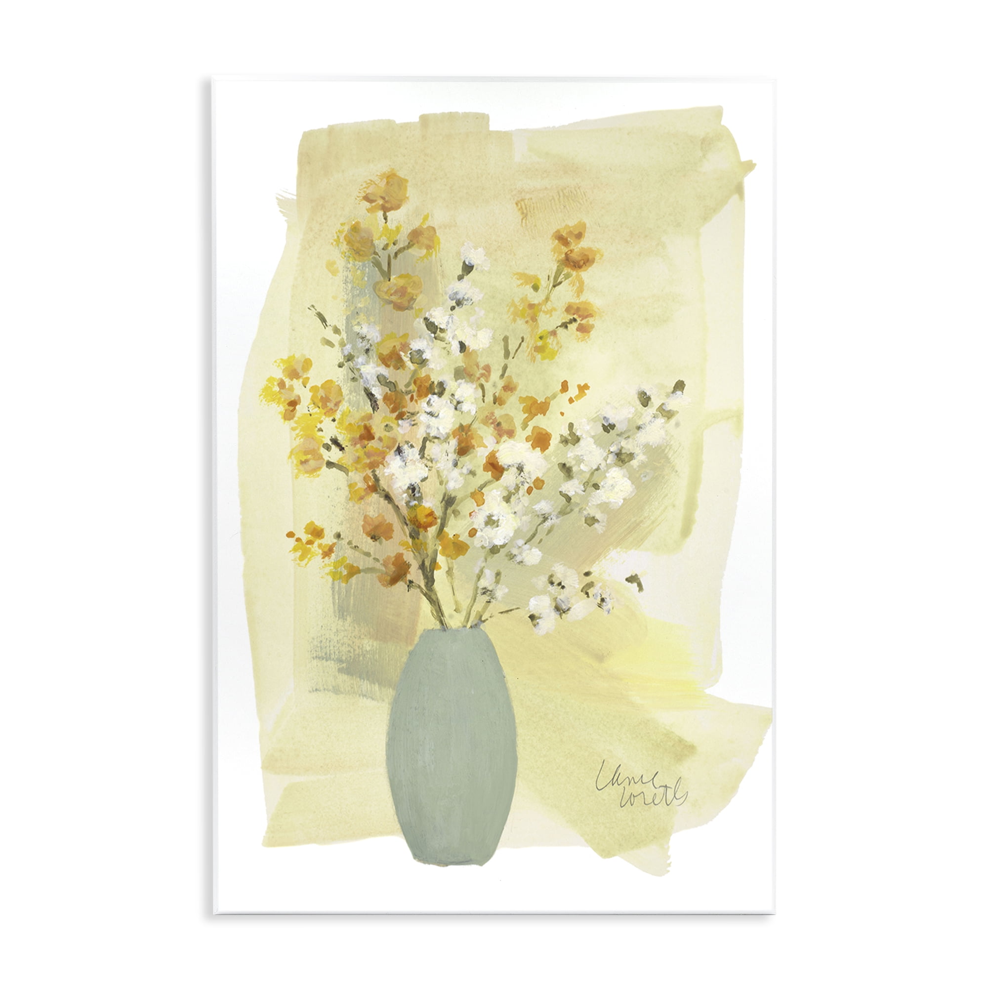 Stupell Industries Wildflowers Bloom Blue Vase Floral & Botanical Painting Unframed Art Print Wall Art, 13 x 19