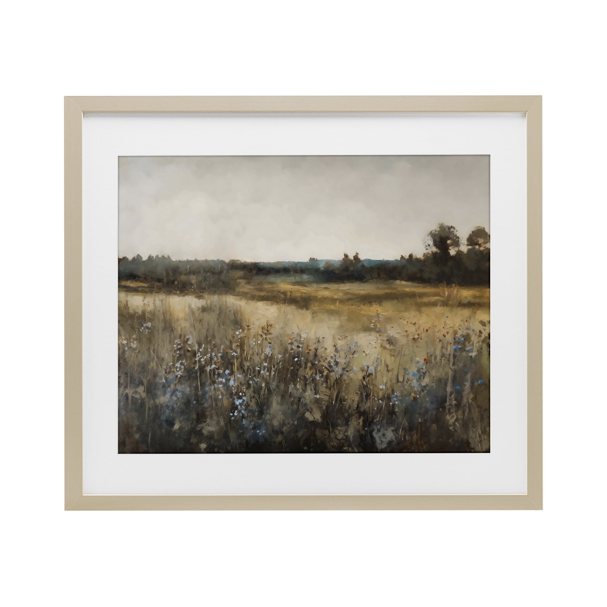 Stupell Industries Wildflowers & Wheat Meadow Birch Framed Print Under Glass, design by Creative Studio