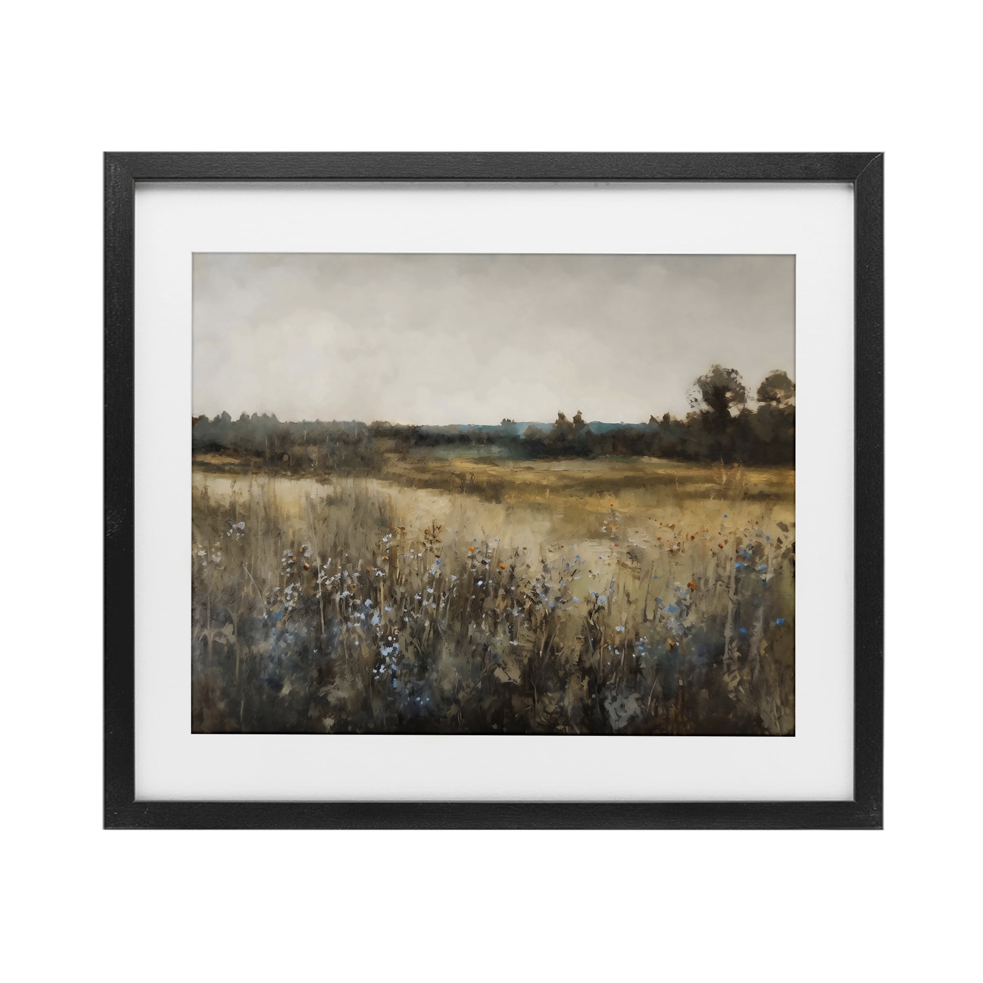 Stupell Industries Wildflowers & Wheat Meadow Black Framed Print Under Glass, design by Creative Studio