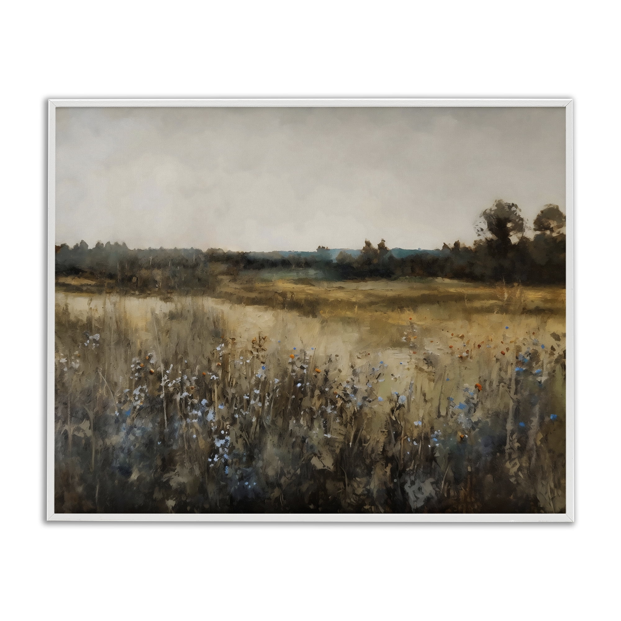 Stupell Industries Wildflowers & Wheat Meadow White Framed Giclee Art, design by Creative Studio