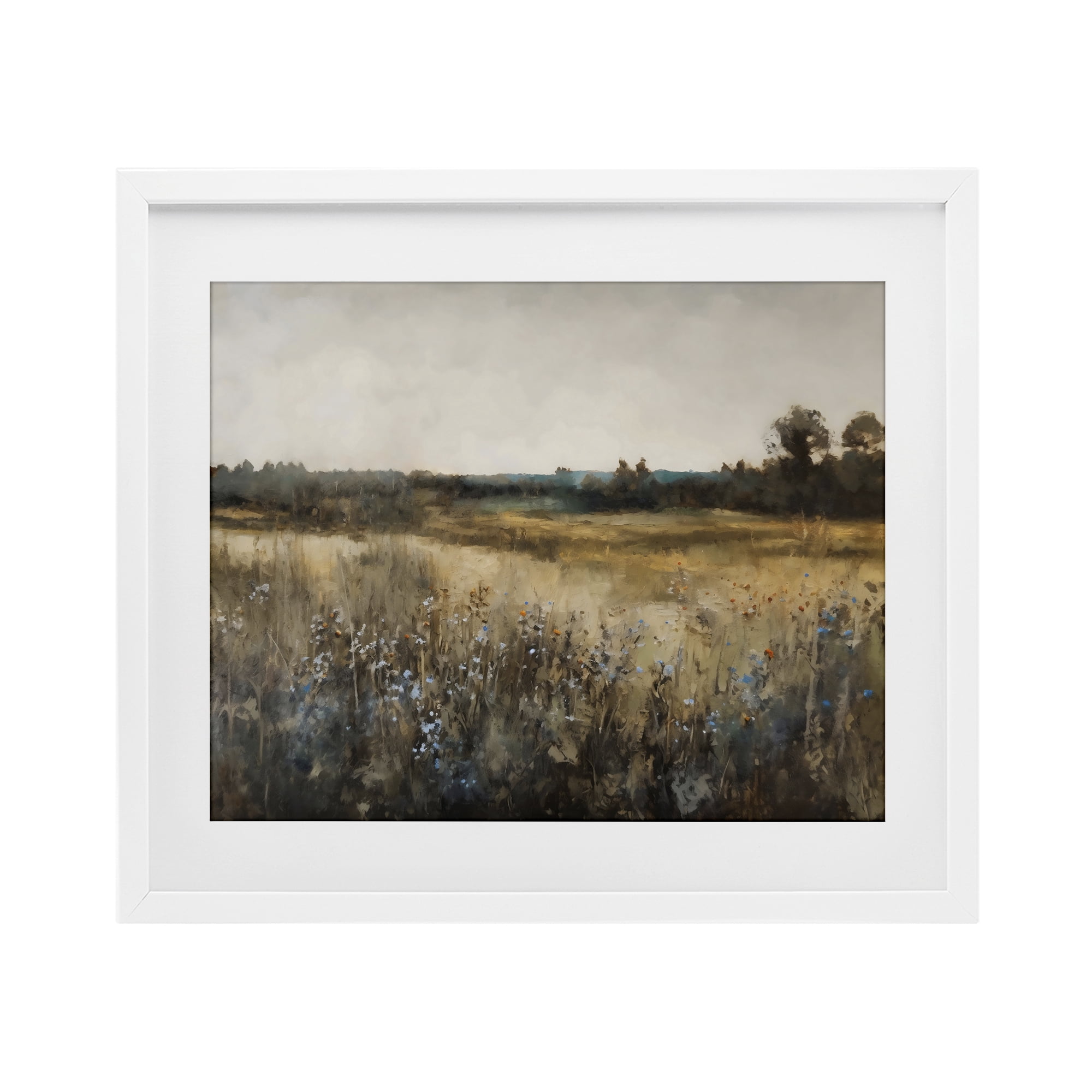 Stupell Industries Wildflowers & Wheat Meadow White Framed Print Under Glass, design by Creative Studio
