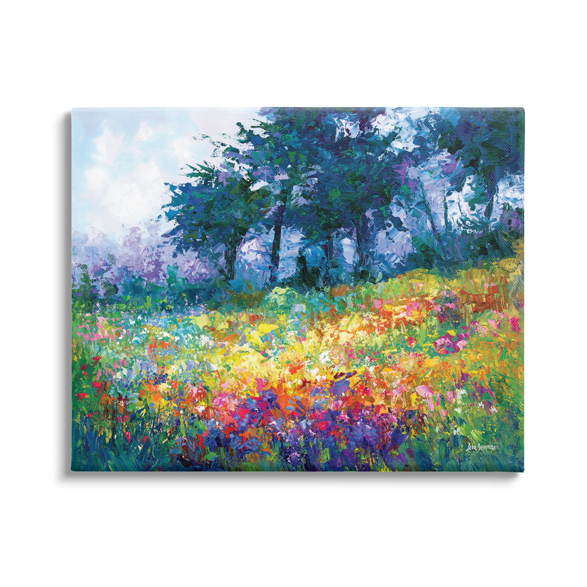 Stupell Industries Wildflowers in Bloom Meadow Landscape Painting Gallery Wrapped Canvas Art Print Wall Art, 48 x 36