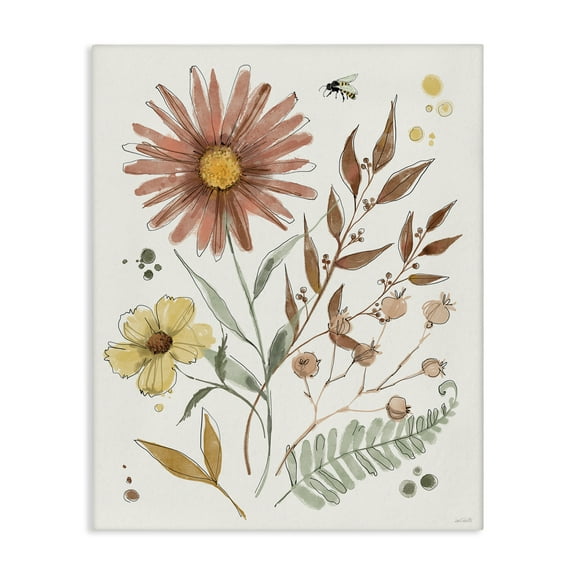Stupell Industries Wildflowers in Full Bloom Floral Painting Wrapped Canvas Canvas Art Print Wall Art, 24 x 30