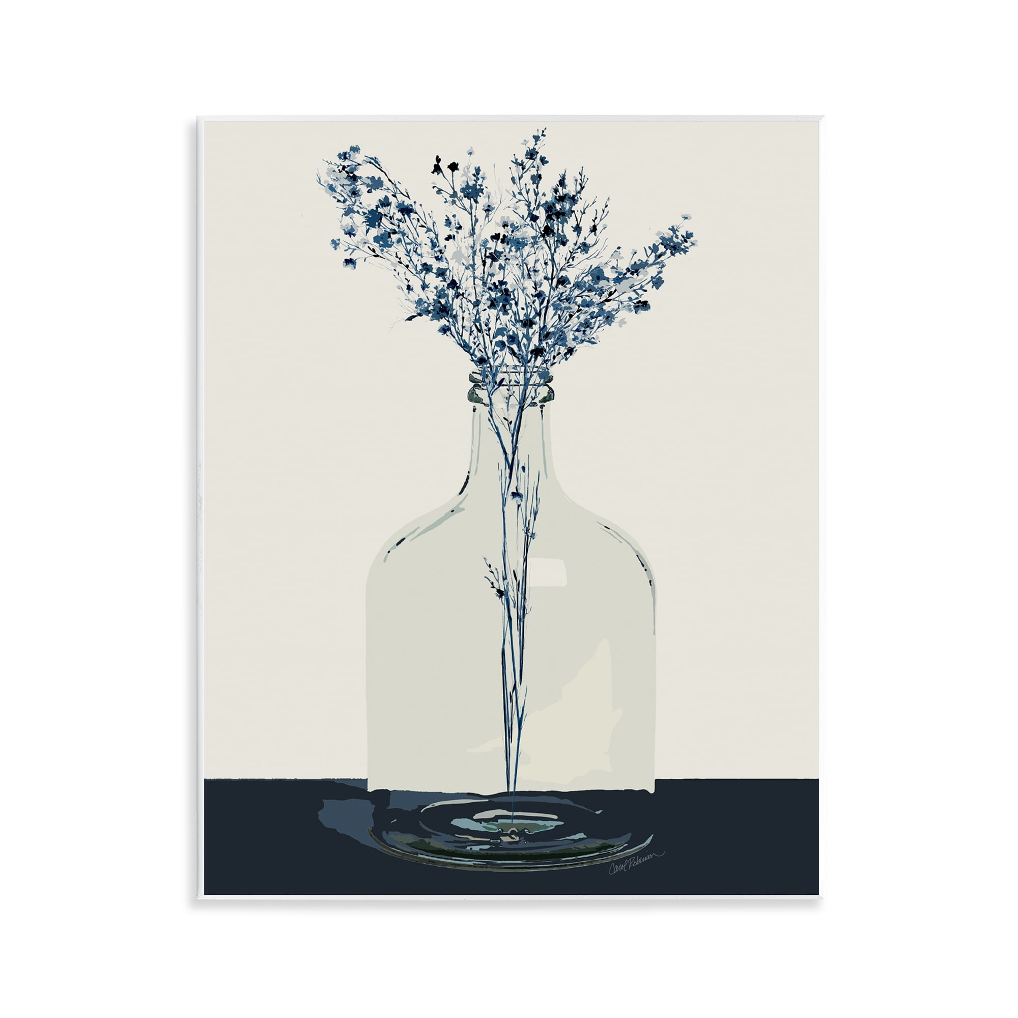 Stupell Industries Wildflowers in Glass Vase Plants & Flowers Painting Unframed Art Print Wall Art, 11 x 14