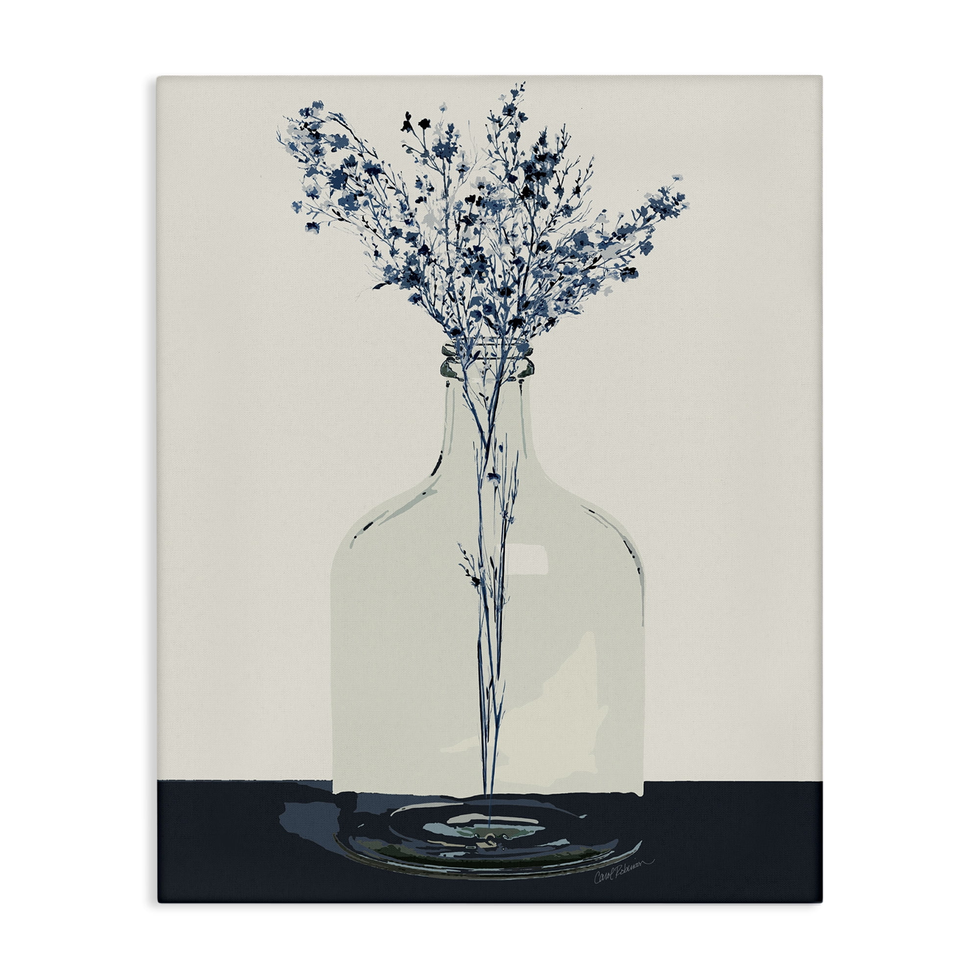 Stupell Industries Wildflowers in Glass Vase Plants & Flowers Painting Wrapped Canvas Art Print Wall Art, 16 x 20