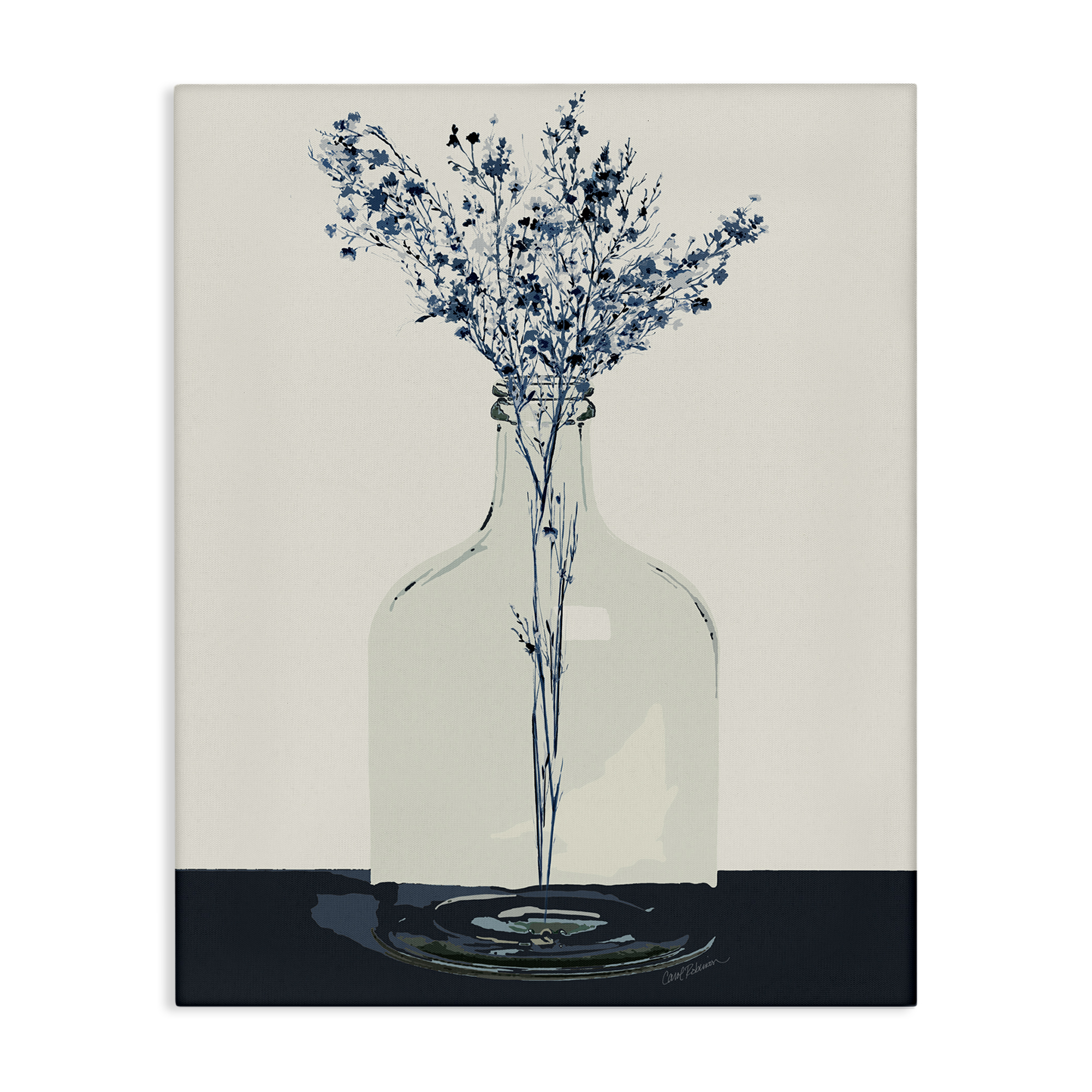 Stupell Industries Wildflowers in Glass Vase Plants & Flowers Painting Wrapped Canvas Art Print Wall Art, 36 x 48