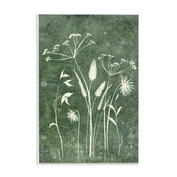 Stupell Industries Wildflowers on Rustic Green Plants & Flowers Painting Unframed Art Print Wall Art, 10 x 15