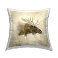 thumbnail image 1 of Stupell Industries Wildlife Moose Head Portrait Printed Throw Pillow Design by Stephanie Workman Marrott, 1 of 6