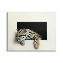 Stupell Industries Wildlife Ocelot Resting Paws Cutout Illusion Painting Gallery Wrapped Canvas Print Wall Art, Design by Alan Weston