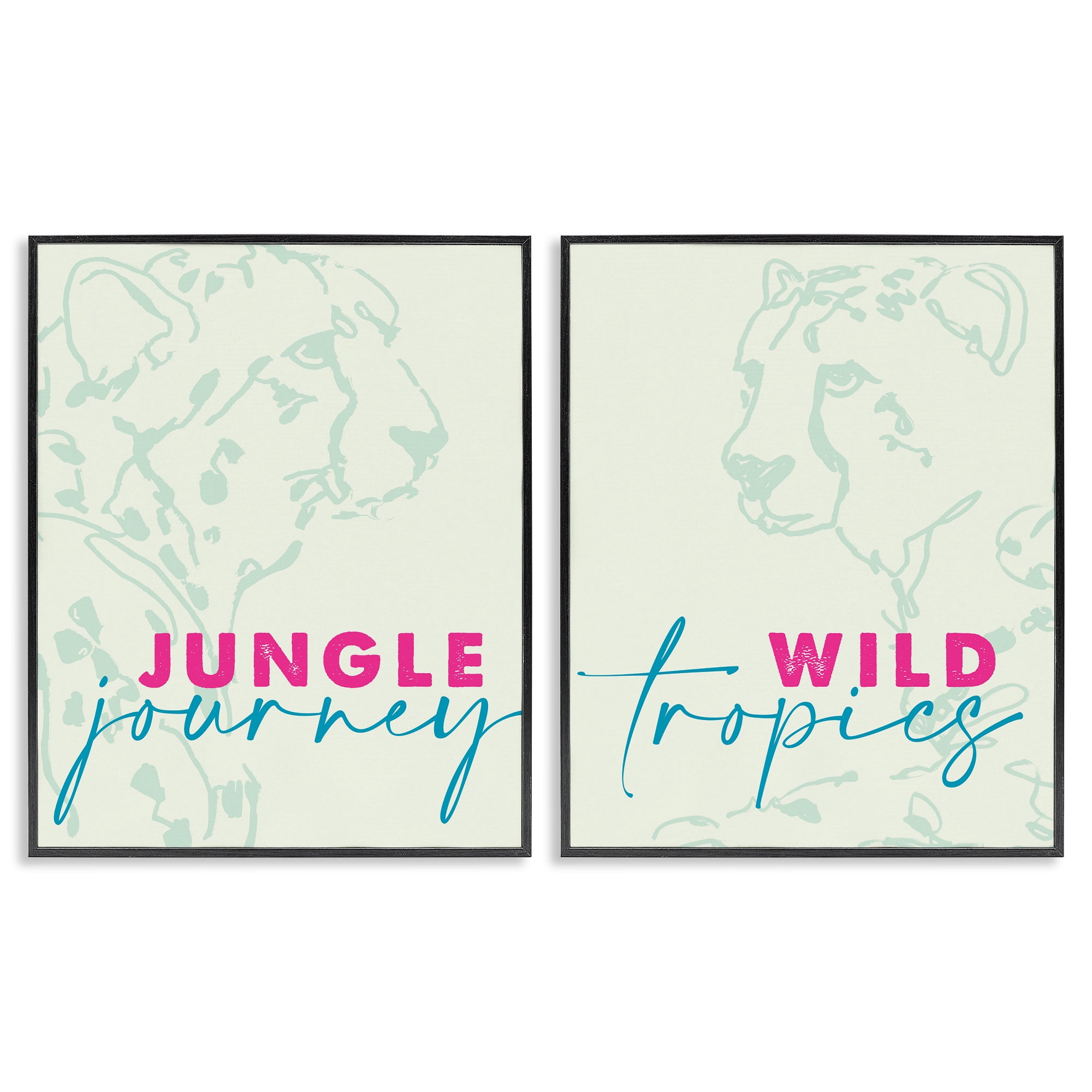 Stupell Industries Wildlife Phrases Cheetahs 2 Piece Black Framed Giclee Art Set, design by Lanie Loreth