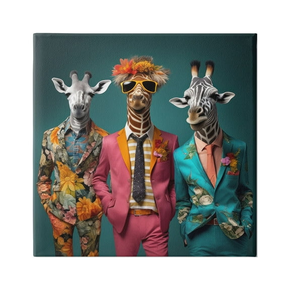 Stupell Industries Wildlife in Formal Fashion Animals & Insects Painting Gallery Wrapped Canvas Art Print Wall Art, 30 x 30