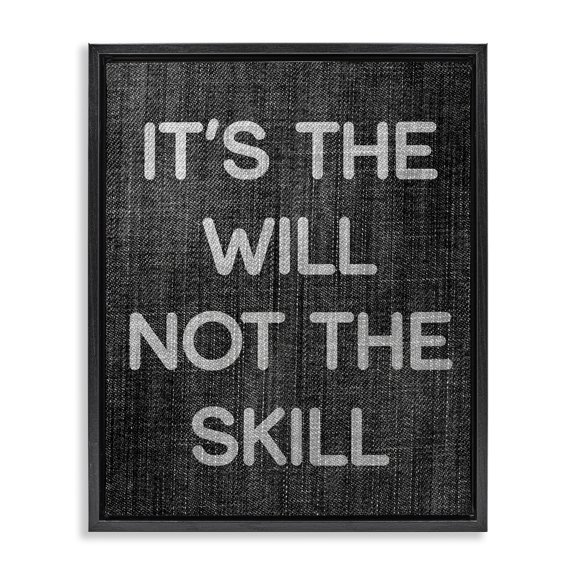 Stupell Industries Will Not Skill Phrase Text & Numbers Painting Black Floater Framed Canvas Art Print Wall Art, 17 x 21