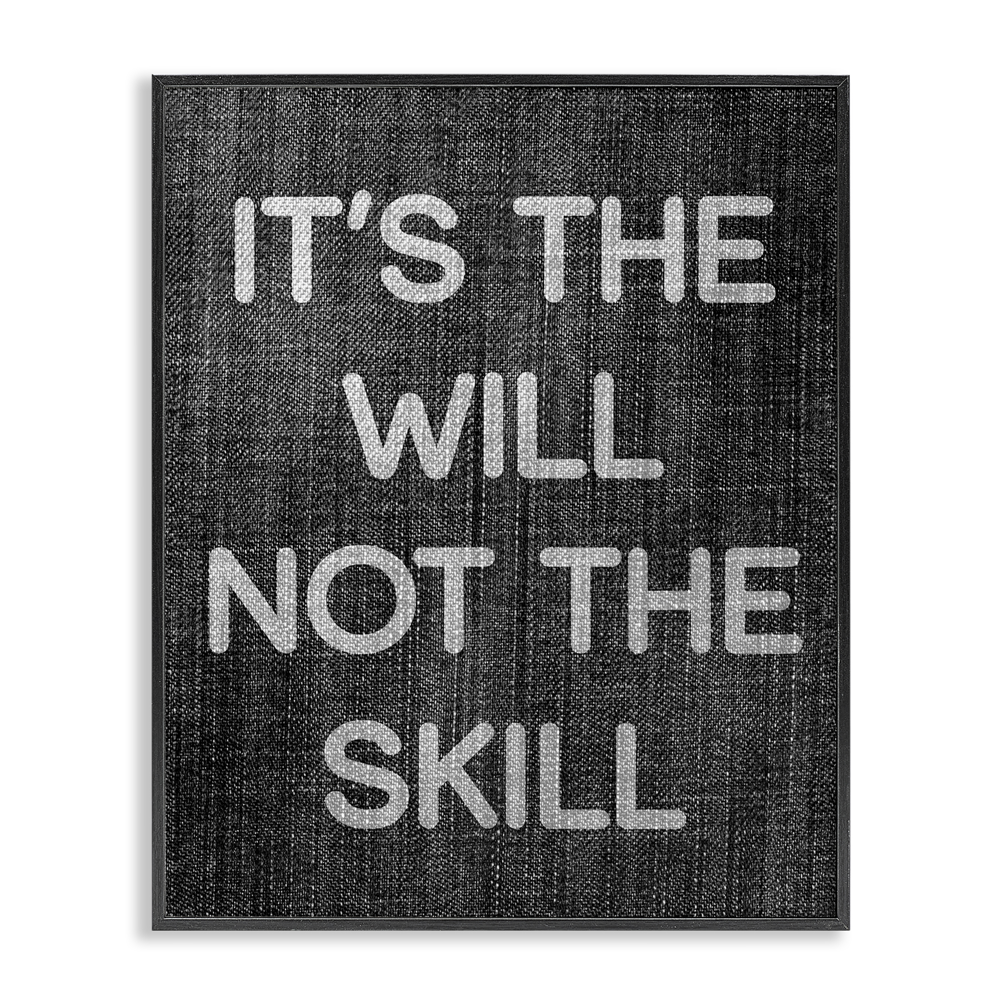 Stupell Industries Will Not Skill Phrase Text & Numbers Painting Black Framed Art Print Wall Art, 16 x 20
