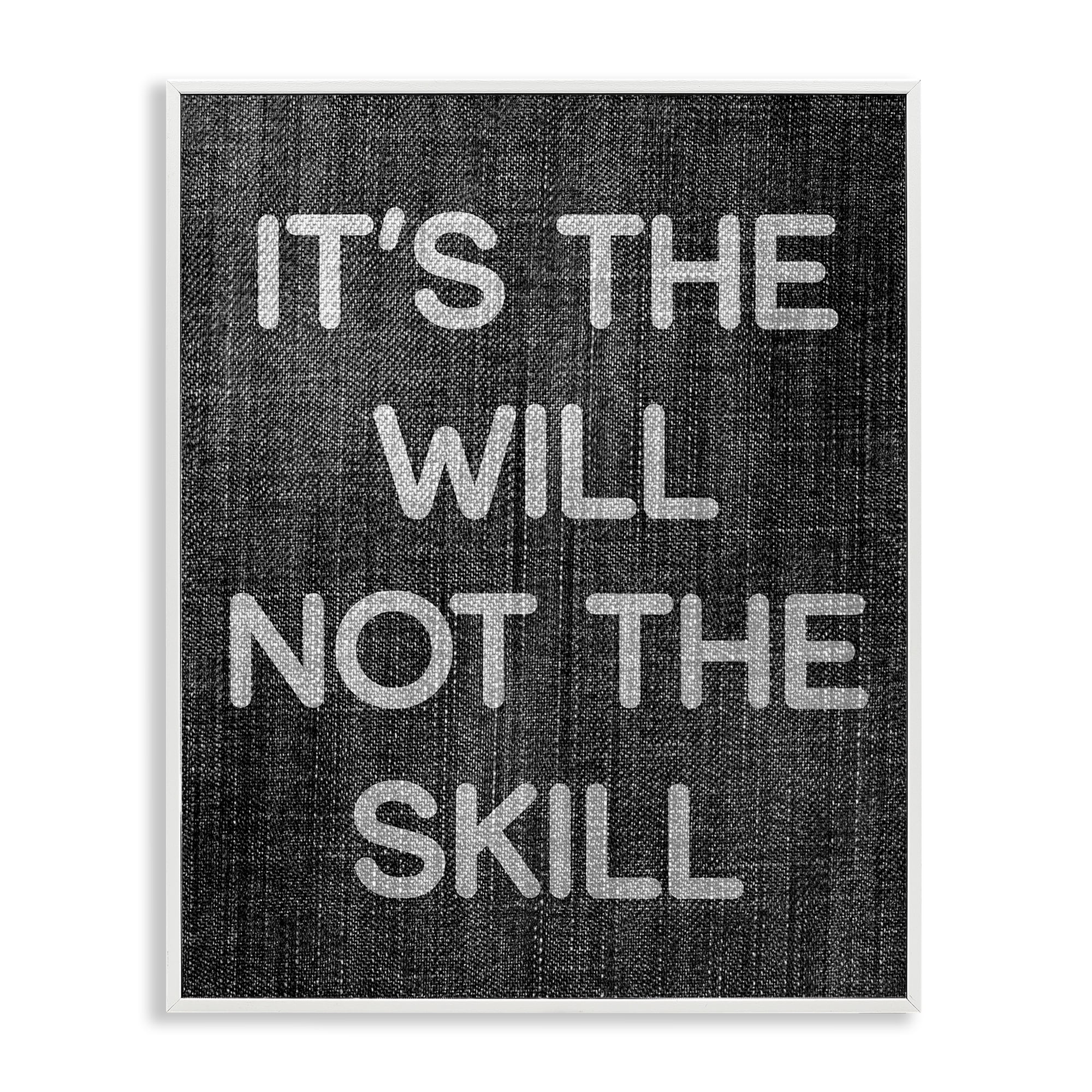 Stupell Industries Will Not Skill Phrase Text & Numbers Painting White Framed Art Print Wall Art, 24 x 30