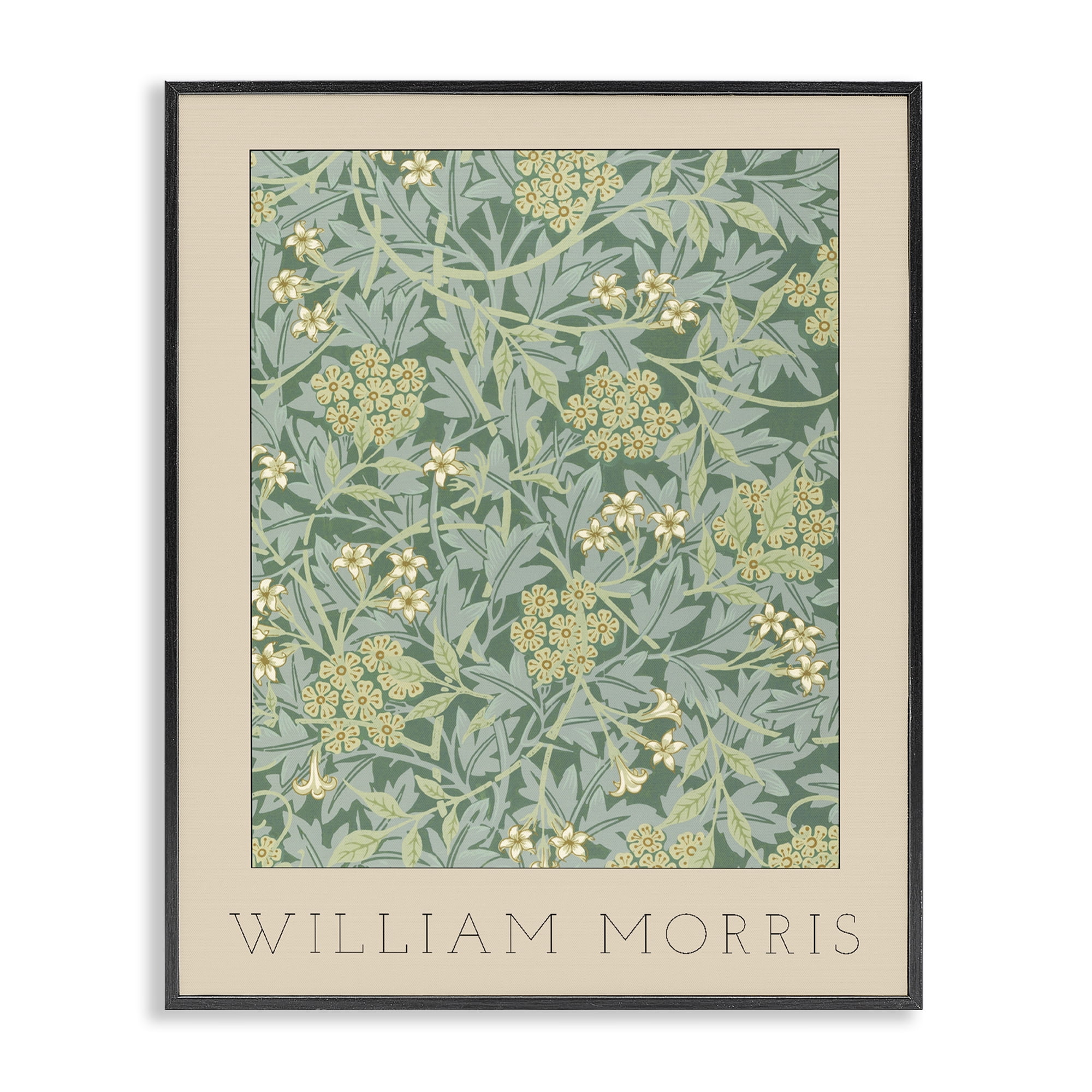 Stupell Industries William Morris Green Tones Black Framed Giclee Art, design by Lil' Rue