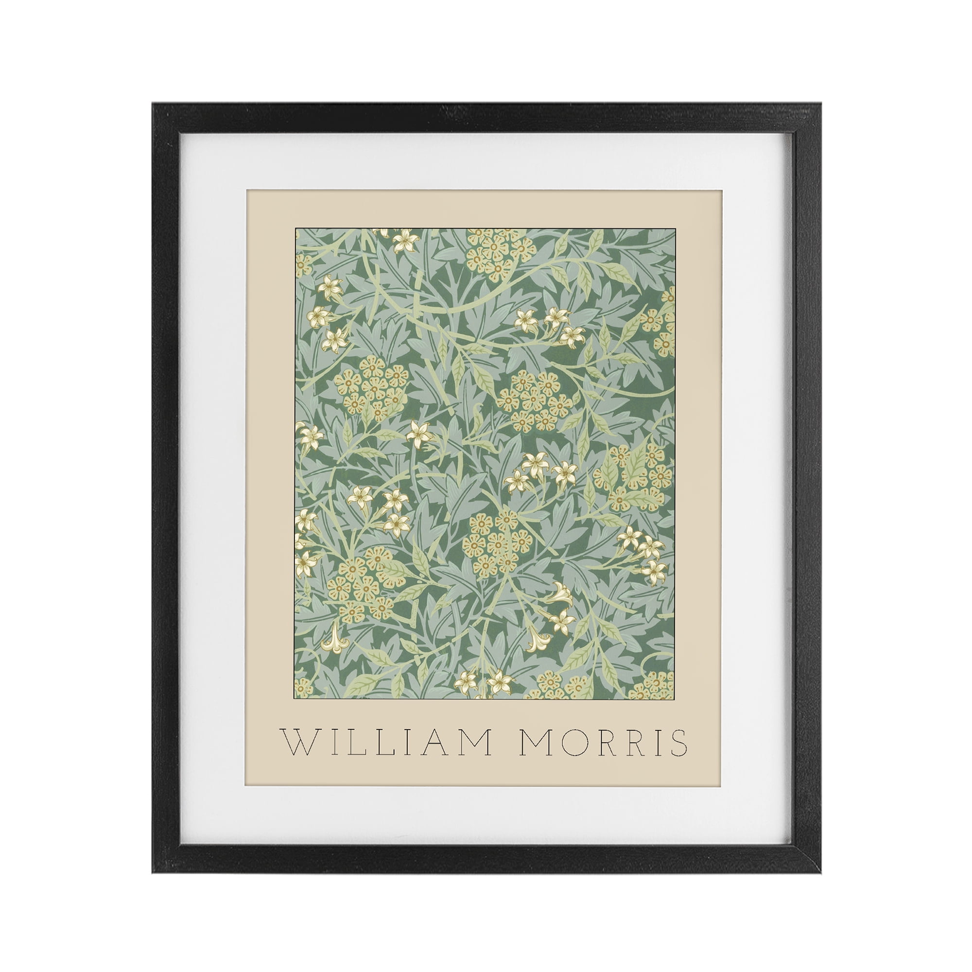 Stupell Industries William Morris Green Tones Black Framed Print Under Glass, design by Lil' Rue