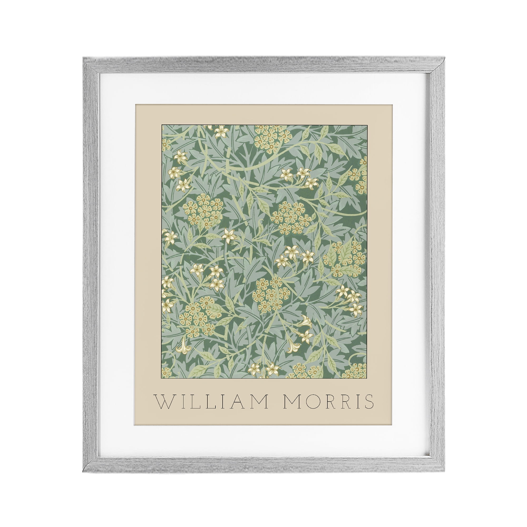 Stupell Industries William Morris Green Tones Gray Framed Print Under Glass, design by Lil' Rue