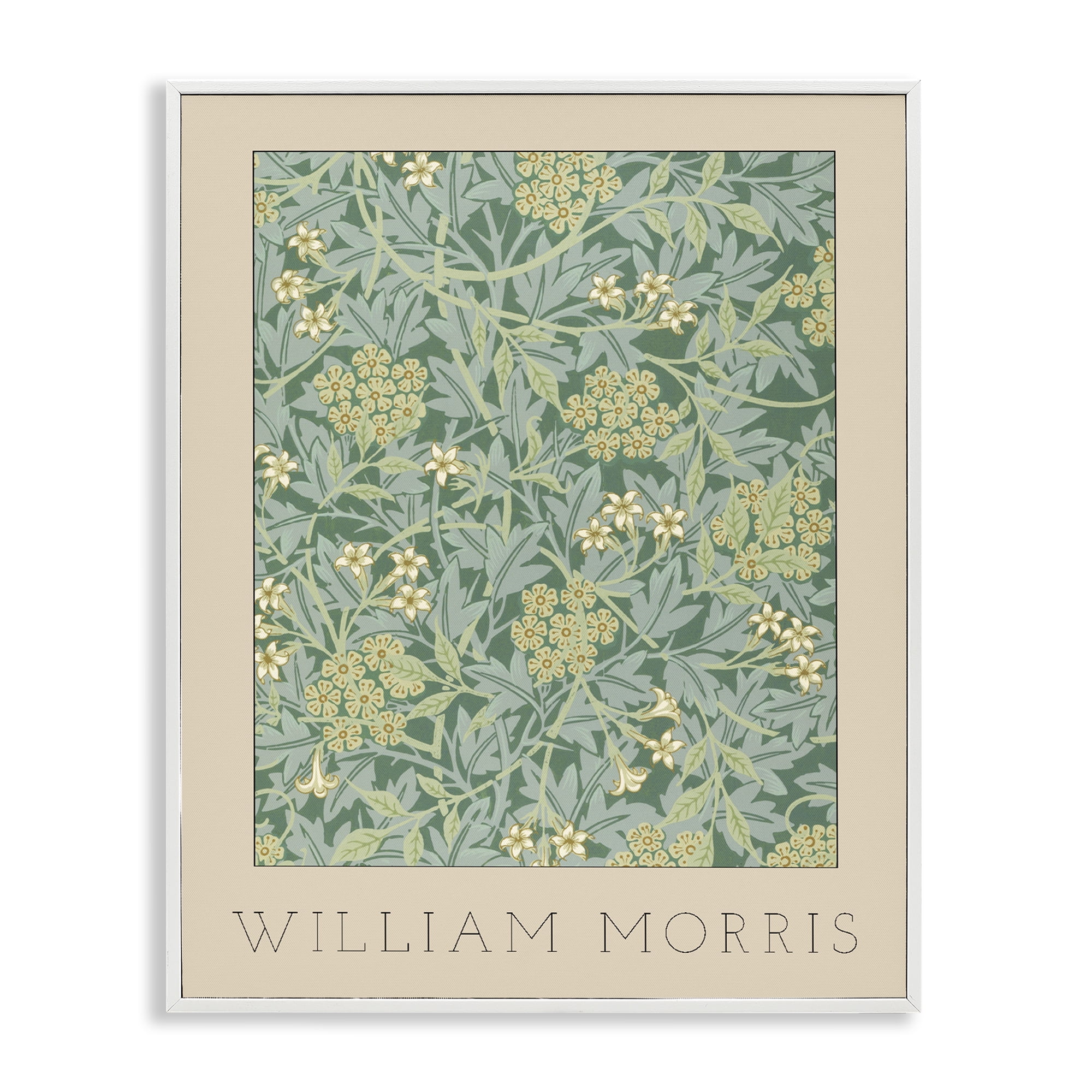 Stupell Industries William Morris Green Tones White Framed Giclee Art, design by Lil' Rue