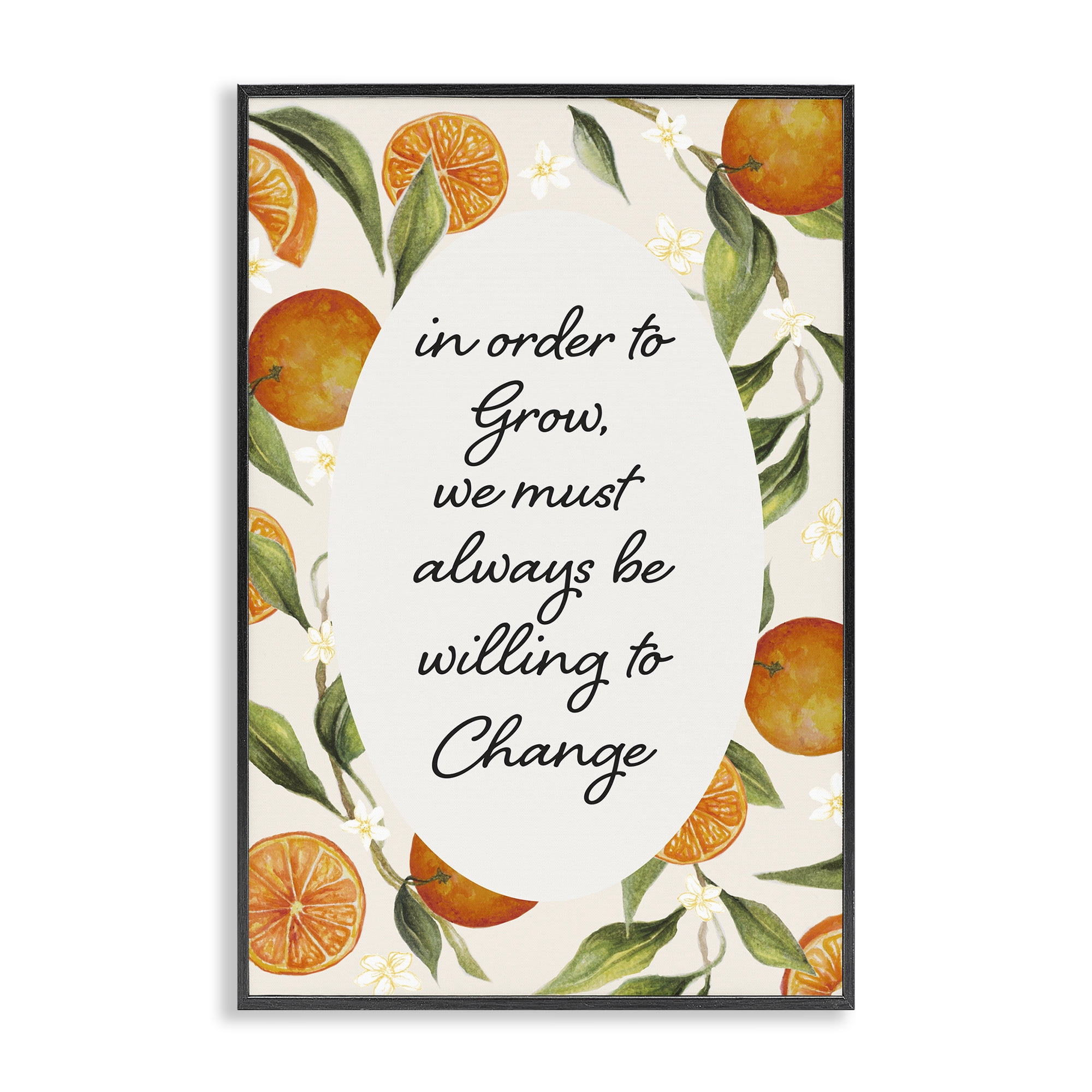 Stupell Industries Willing To Change Quote Black Framed Giclee Art, design by Janice Gaynor