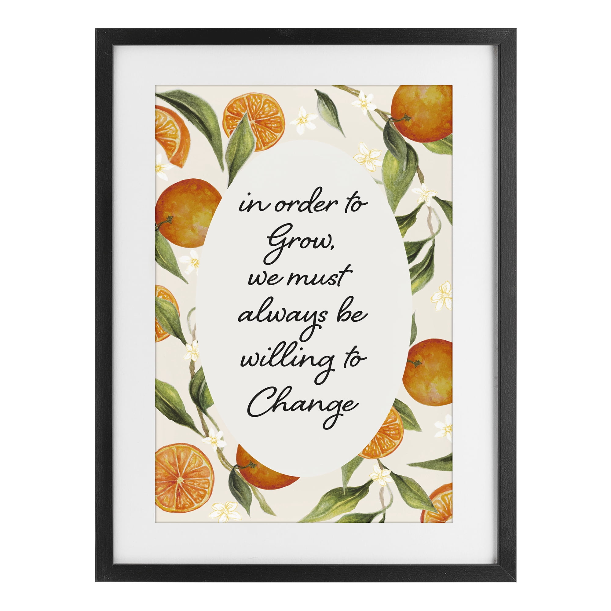 Stupell Industries Willing To Change Quote Black Framed Print Under Glass, design by Janice Gaynor