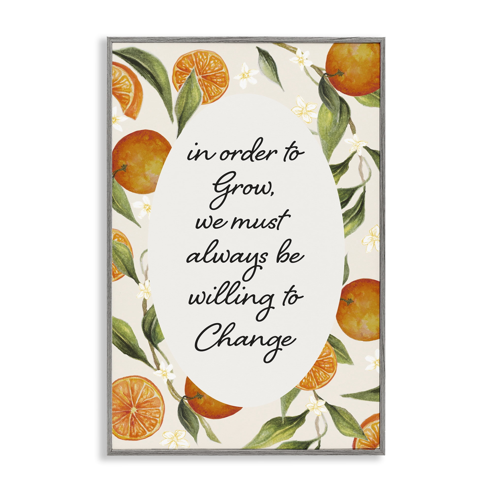 Stupell Industries Willing To Change Quote Gray Framed Giclee Art, design by Janice Gaynor