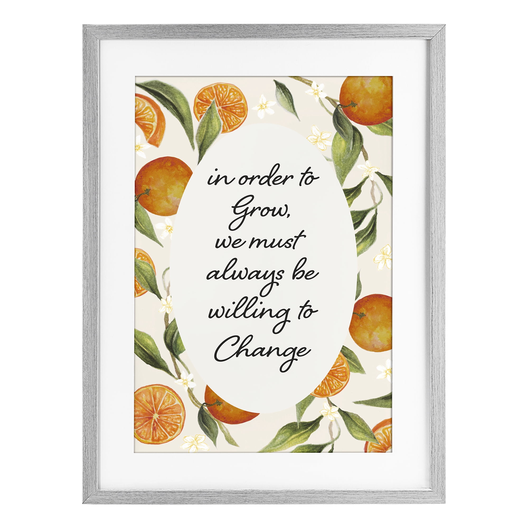Stupell Industries Willing To Change Quote Gray Framed Print Under Glass, design by Janice Gaynor