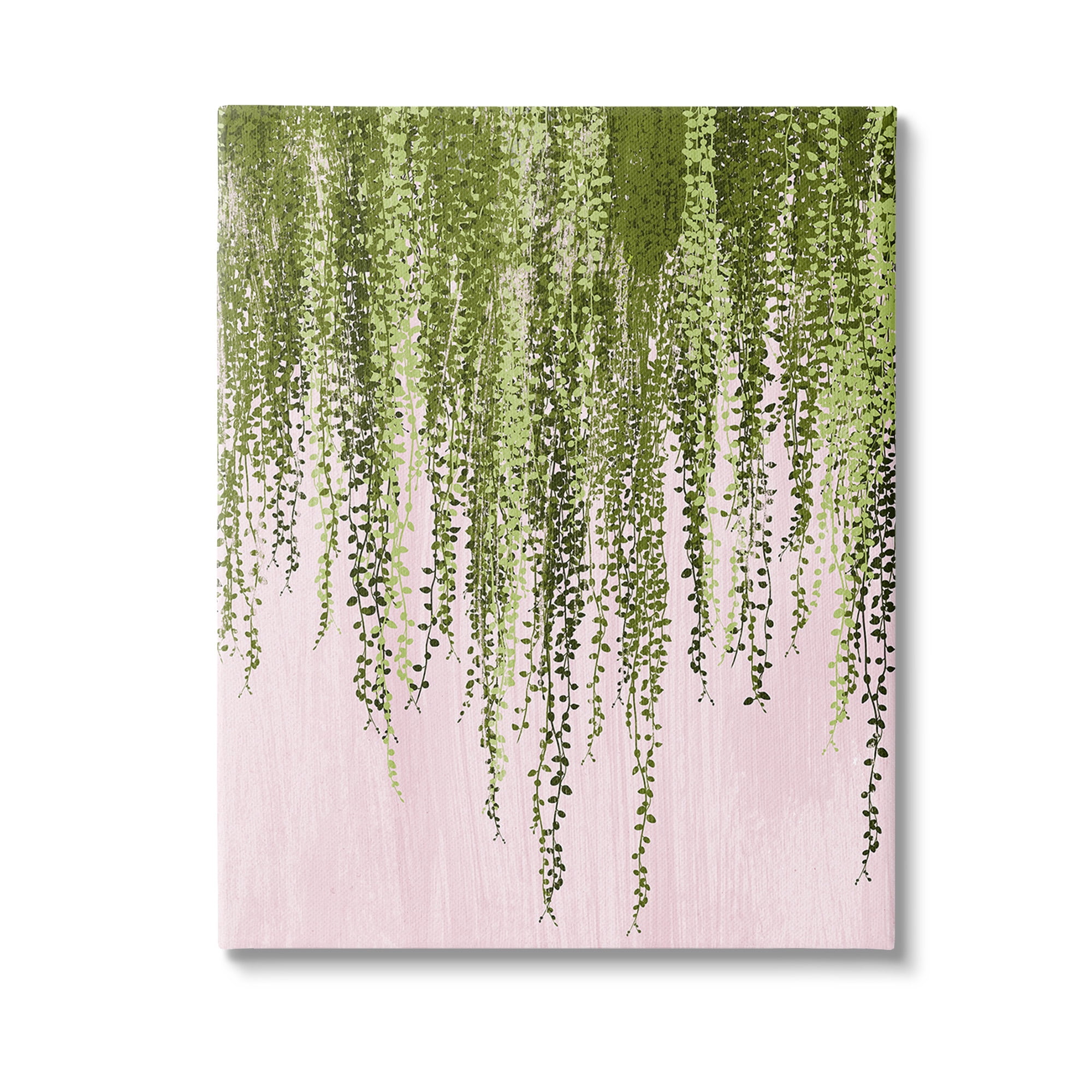 Stupell Industries Willow Leaves on Pink Botanical & Floral Painting Gallery Wrapped Canvas Art Print Wall Art, 24 x 30