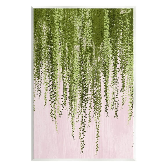 Stupell Industries Willow Leaves on Pink Botanical & Floral Painting Unframed Art Print Wall Art, 10 x 15
